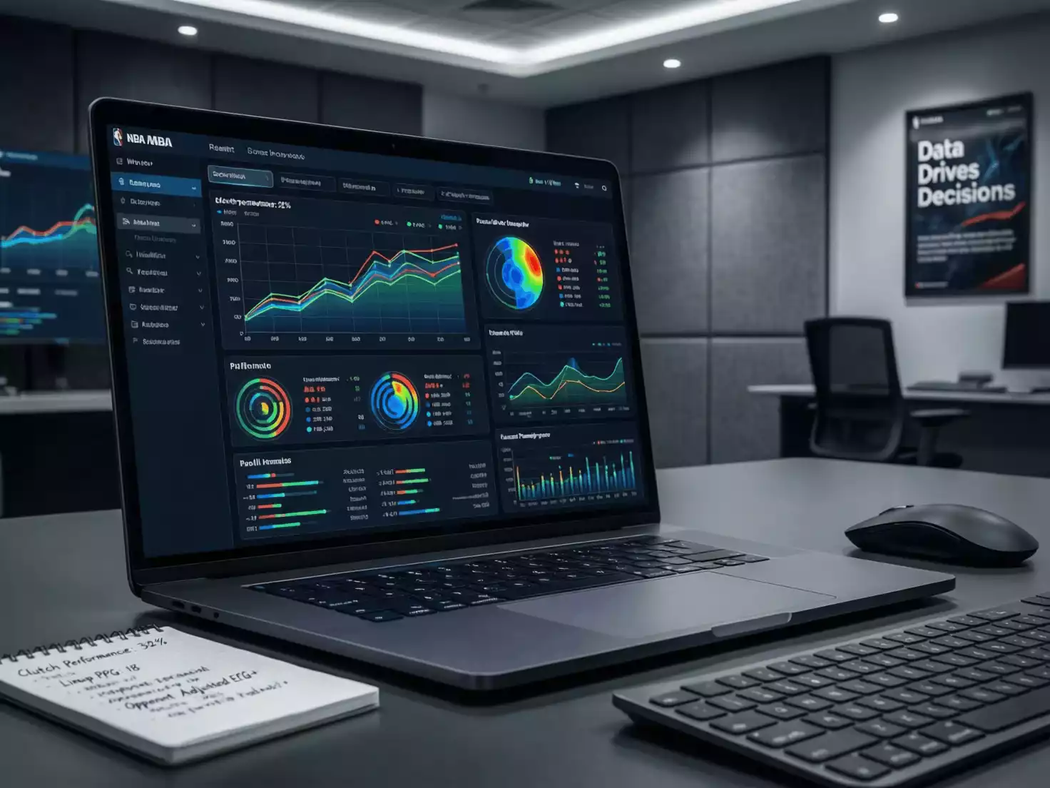 Dashboard de análisis NBA con estadísticas avanzadas y gráficos de rendimiento