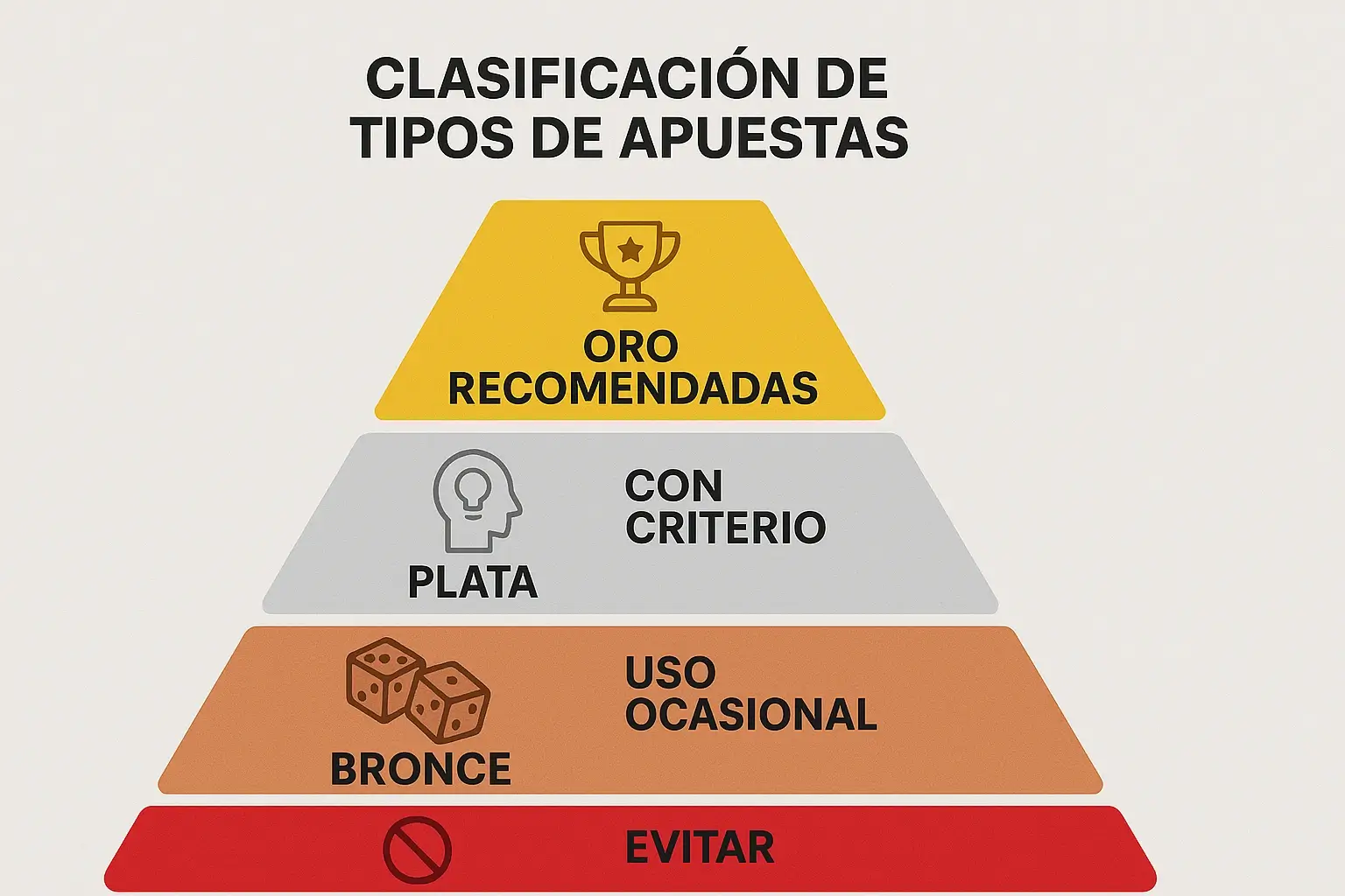 Clasificación y ranking de tipos de apuestas desde recomendadas hasta evitar