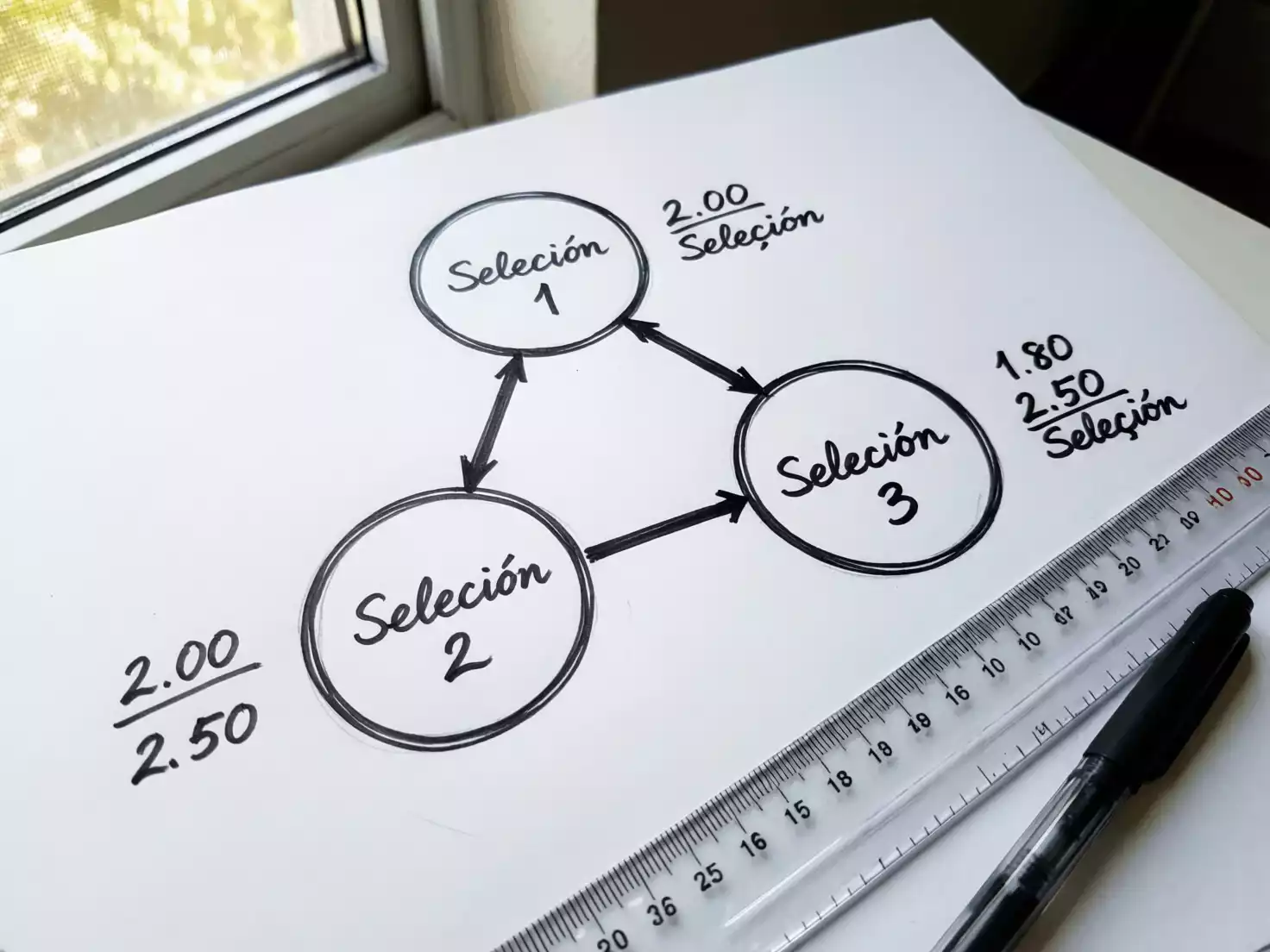 Diagrama explicativo del sistema Trixie mostrando tres selecciones y sus combinaciones