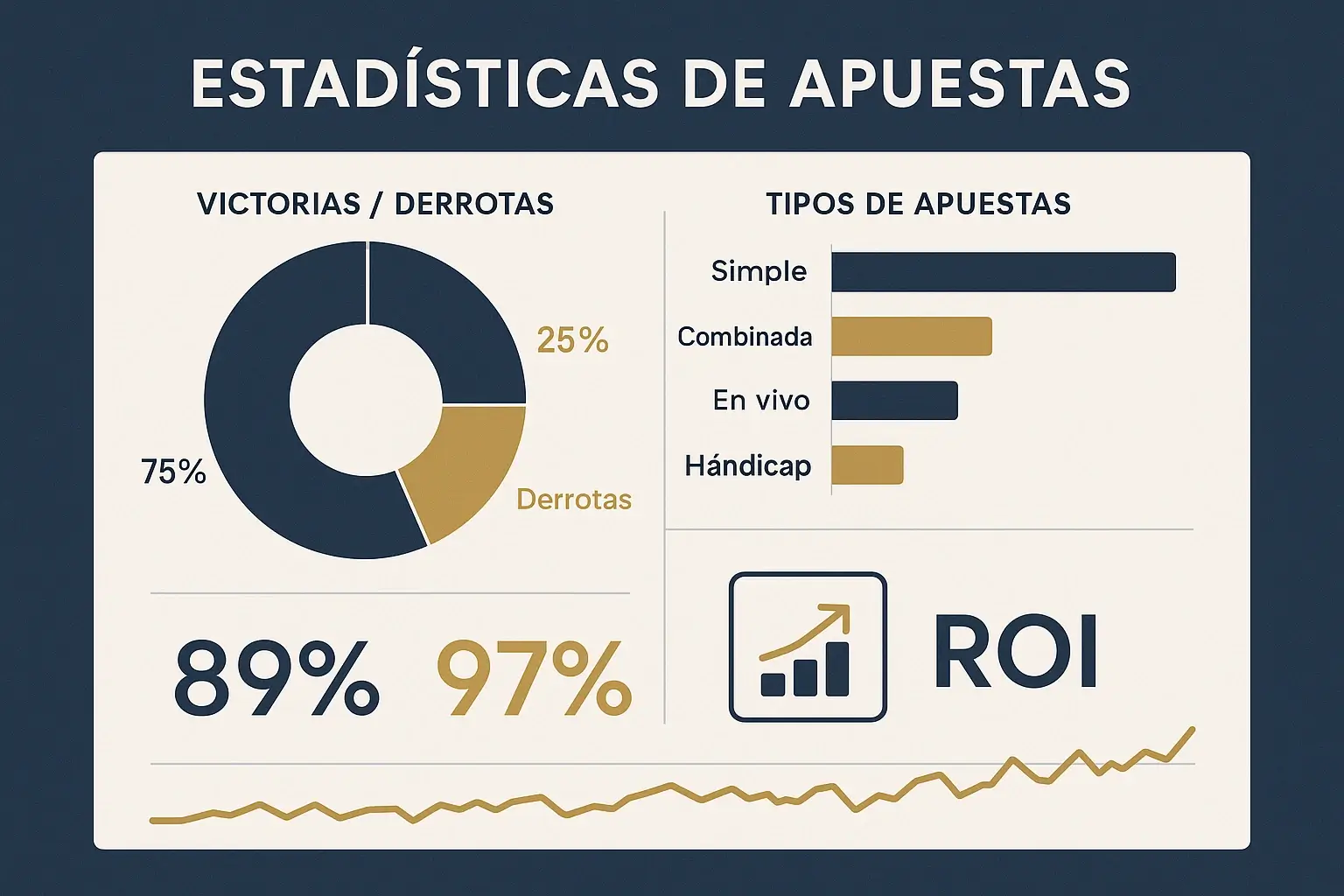 Estadísticas de apuestas deportivas con datos reales y porcentajes de éxito