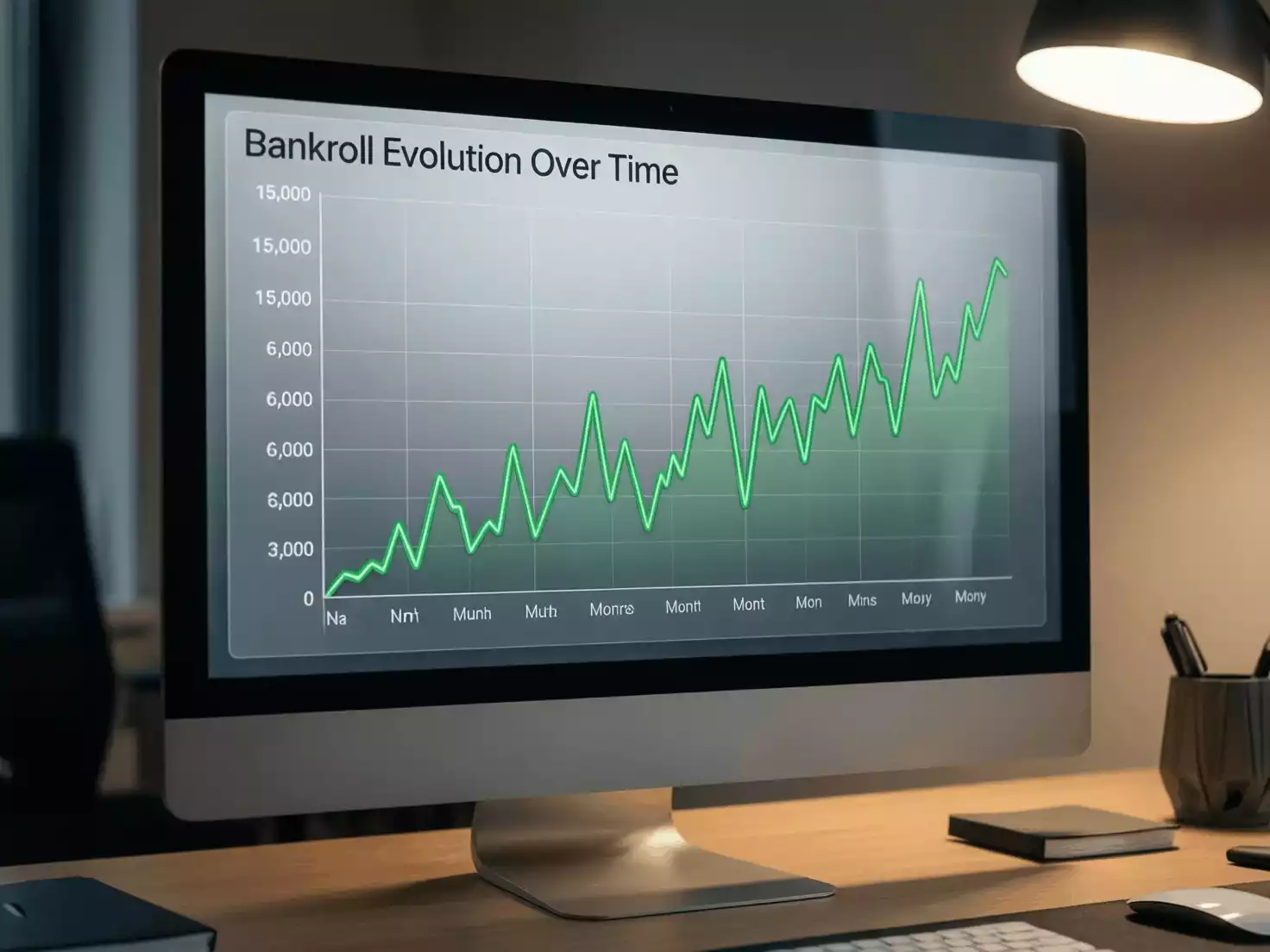 Gráfico mostrando la evolución del bankroll a lo largo del tiempo