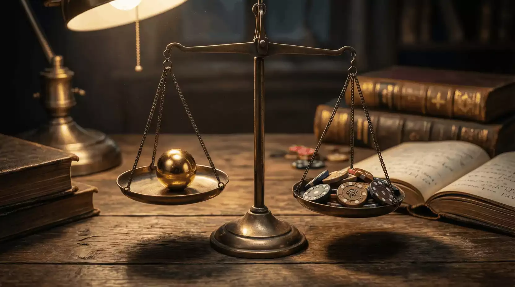 Balanza equilibrando probabilidades y cuotas de apuestas deportivas