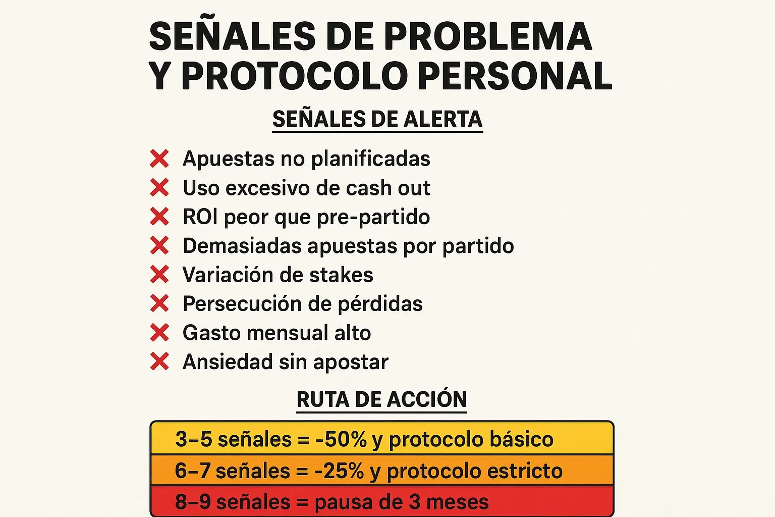 Señales de advertencia de problemas con apuestas en vivo: checklist crítico
