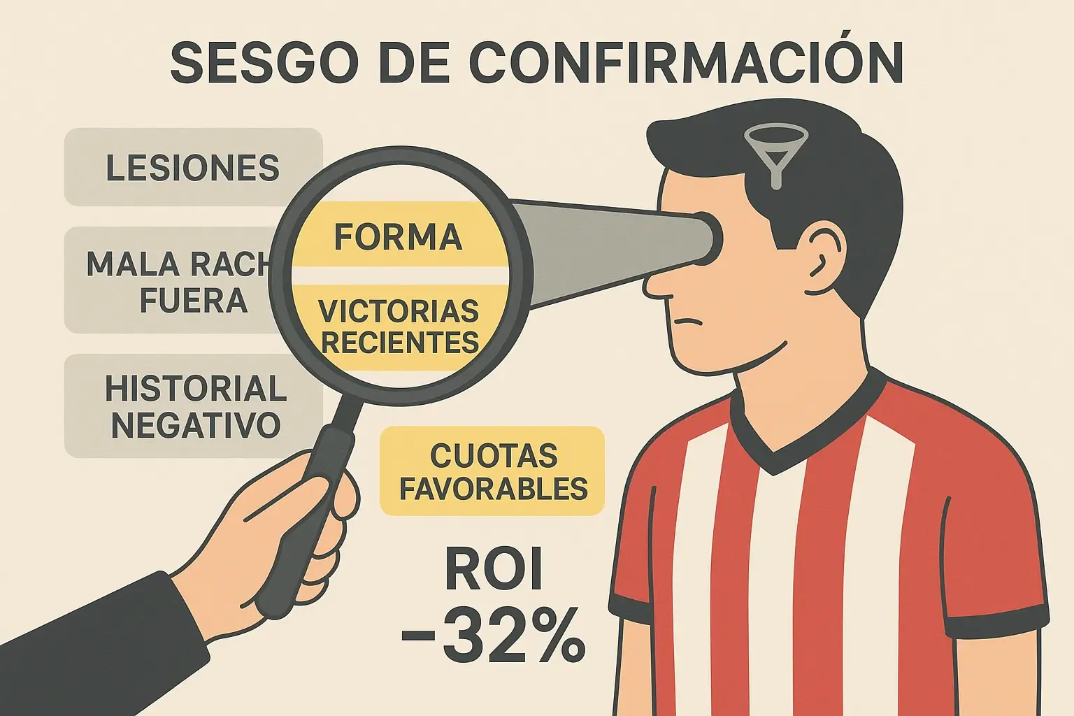 Sesgo de confirmación en apuestas: ceguera selectiva que destruye tu bankroll