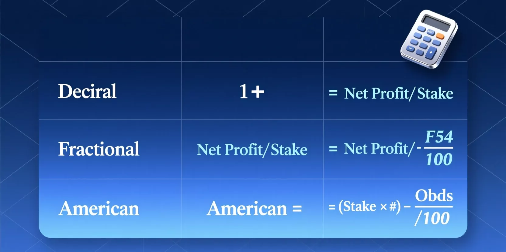 Diagrama comparativo de tipos de cuotas en apuestas