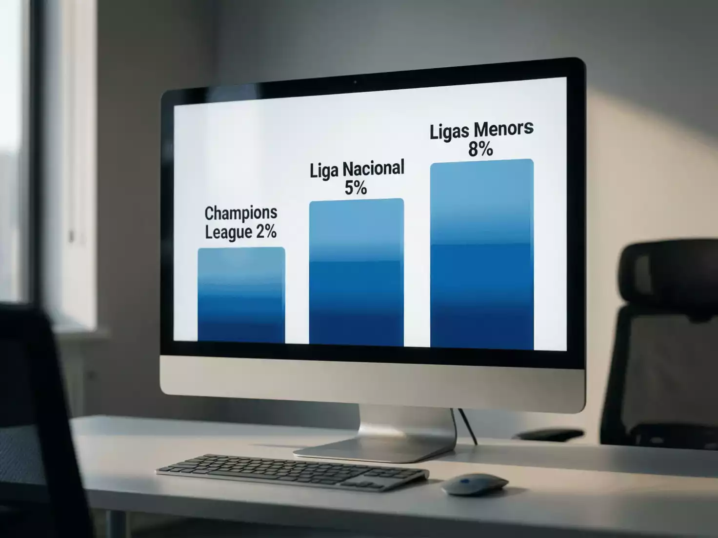 Comparación visual de diferentes porcentajes de margen en distintos mercados deportivos